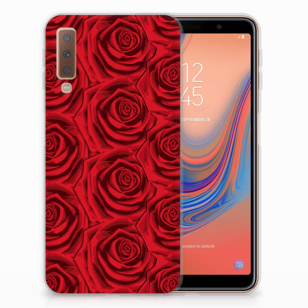 Samsung Galaxy A7 (2018) TPU Case Red Roses