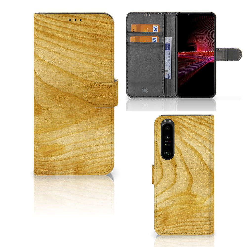 Sony Xperia 1 III Book Style Case Licht Hout