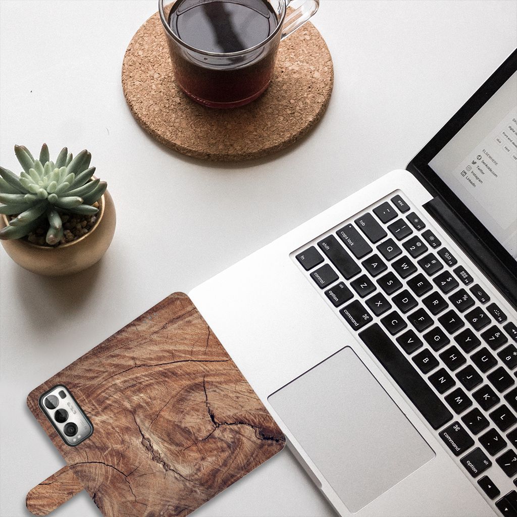 OPPO Find X3 Neo 5G Book Style Case Tree Trunk