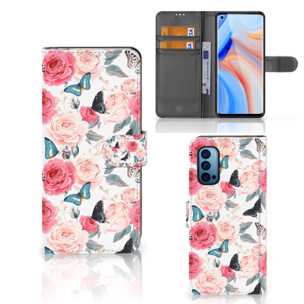 OPPO Reno 4 Pro 5G Hoesje Butterfly Roses
