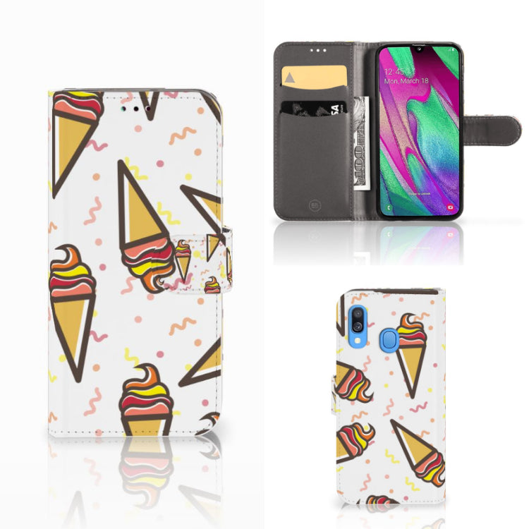 Samsung Galaxy A40 Book Cover Icecream