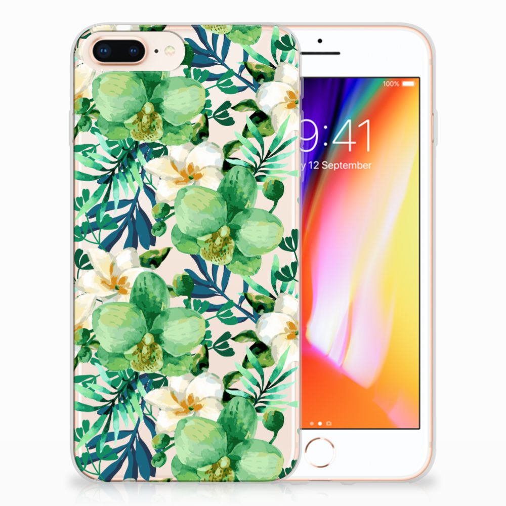 Apple iPhone 7 Plus | 8 Plus TPU Case Orchidee Groen