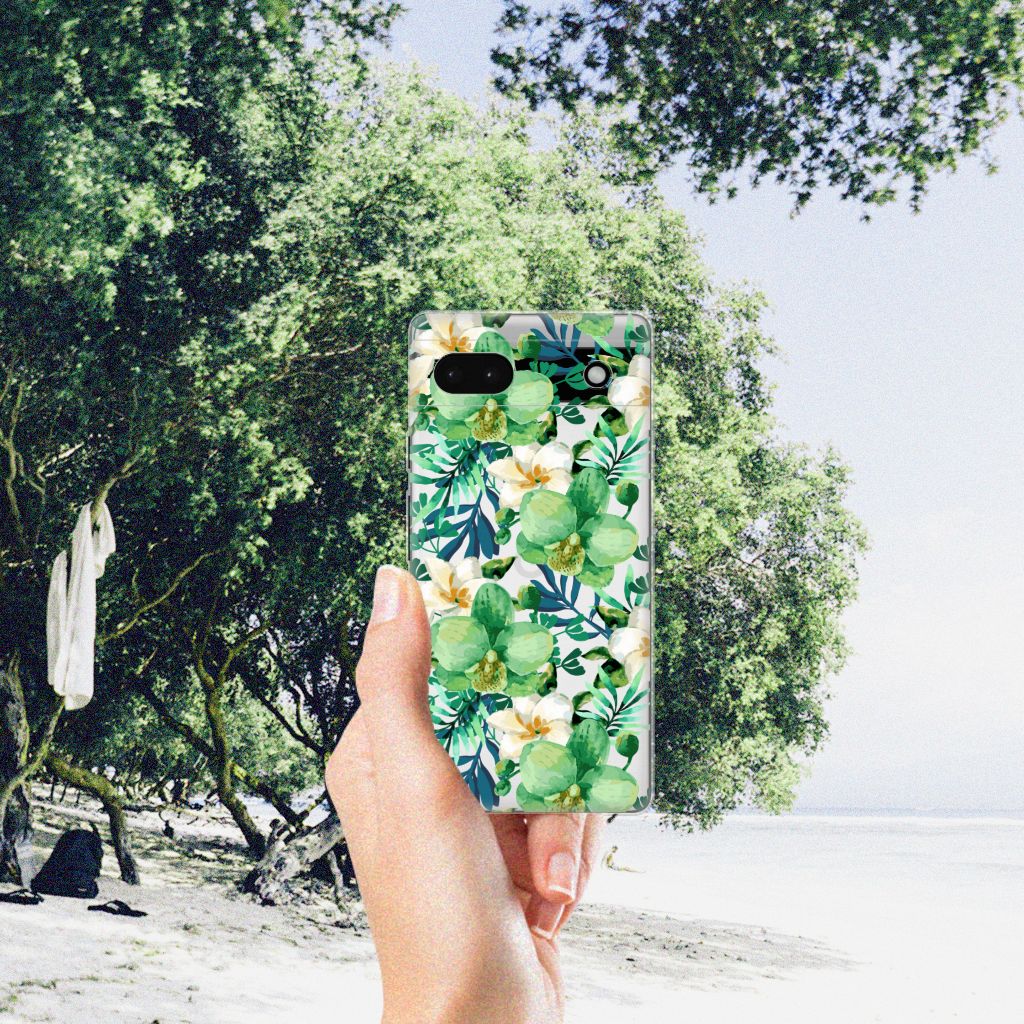 Google Pixel 6A TPU Case Orchidee Groen B2C Telecom