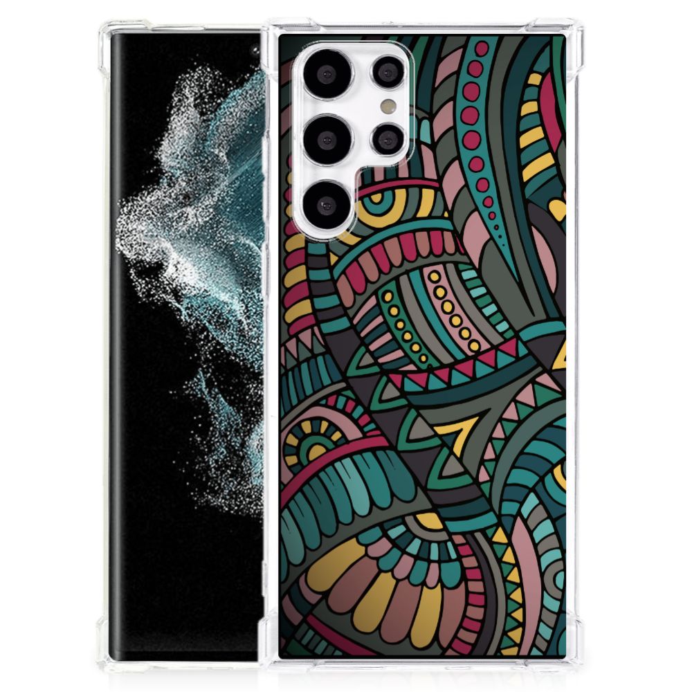 Samsung Galaxy S22 Ultra Doorzichtige Silicone Hoesje Aztec B2C Telecom