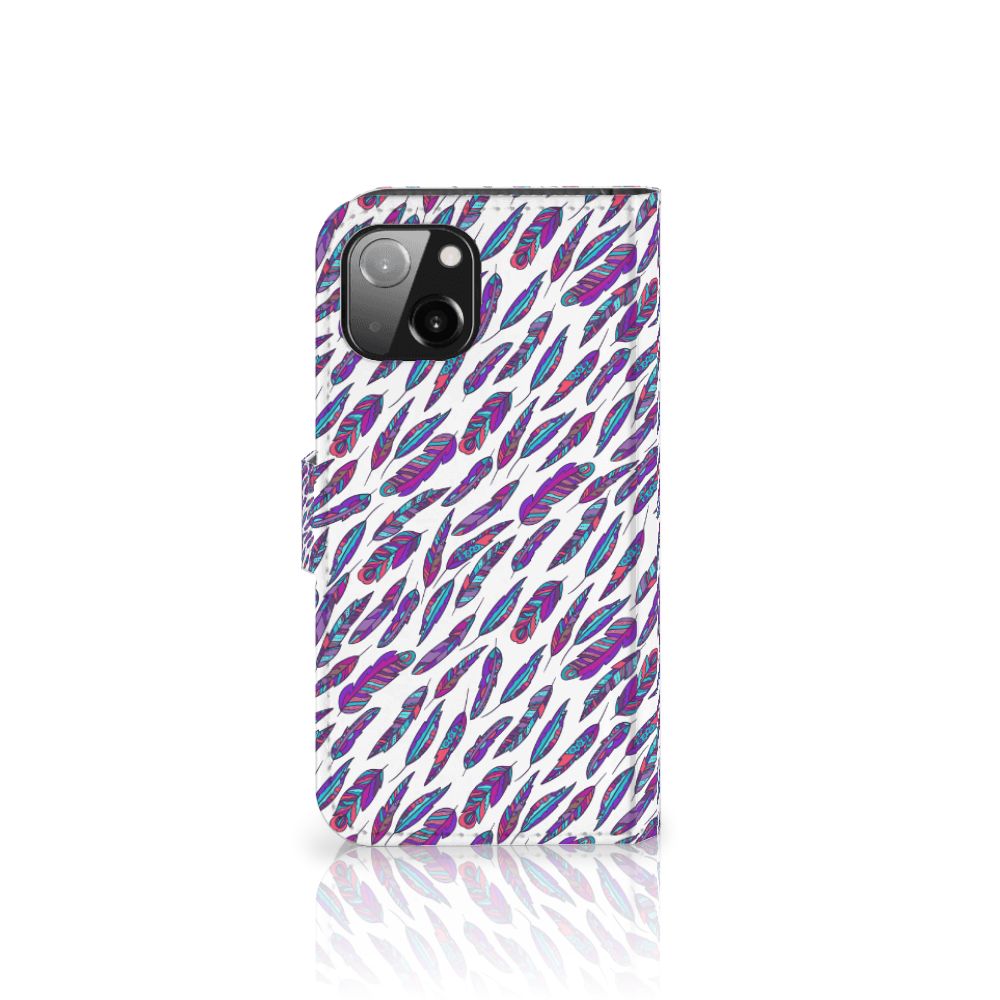 Apple iPhone 13 Telefoon Hoesje Feathers Color met kleurrijk veren ontwerp 🪶