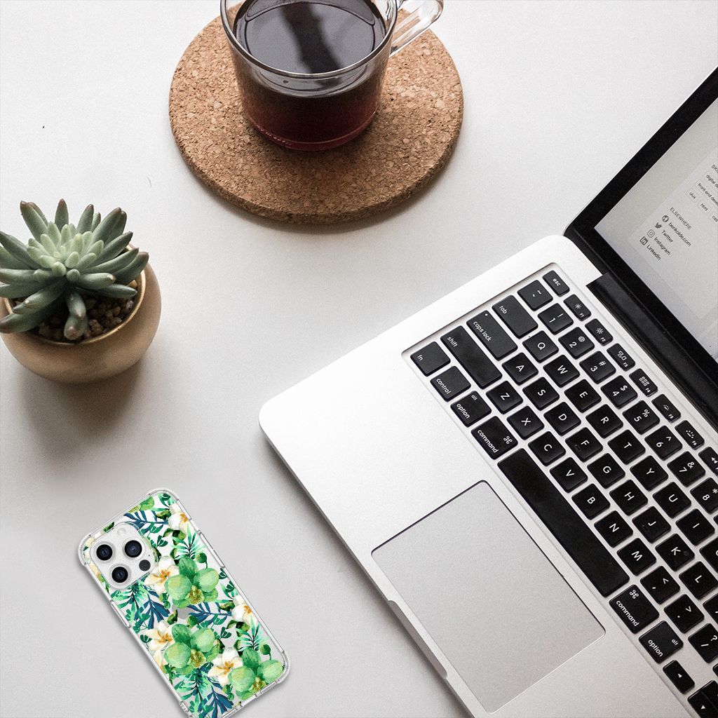Apple iPhone 13 Pro Case Orchidee Groen B2C Telecom
