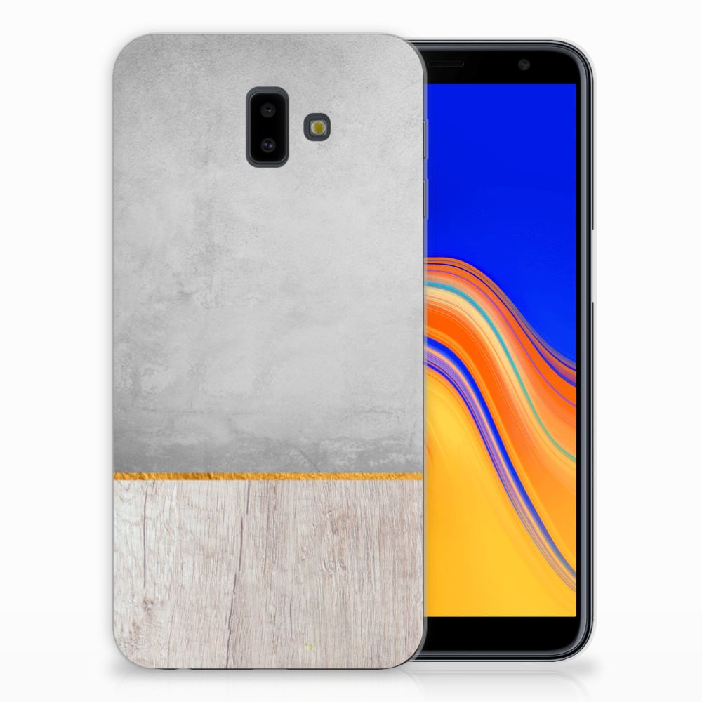 Samsung Galaxy J6 Plus (2018) Bumper Hoesje Wood Concrete