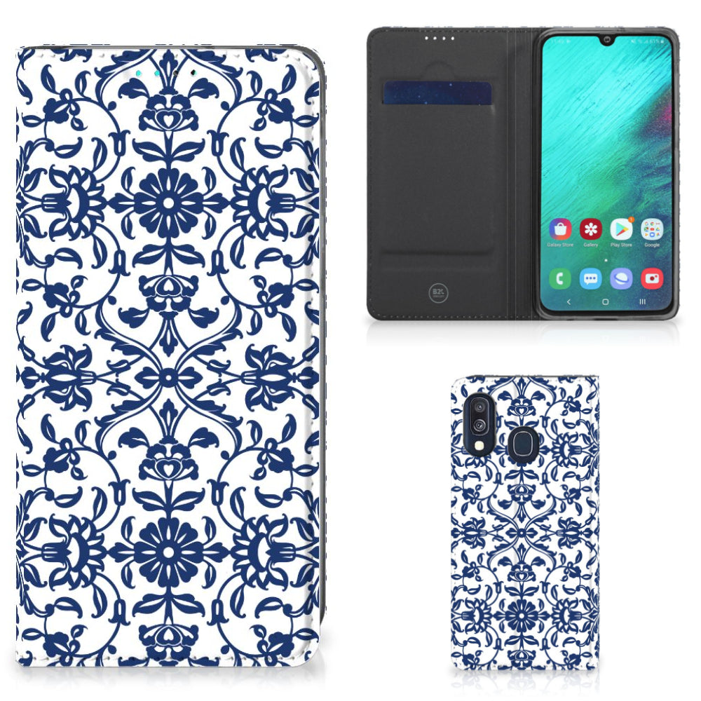 Samsung Galaxy A40 Smart Cover Flower Blue