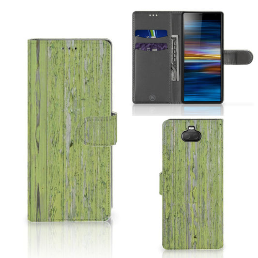 Sony Xperia 10 Book Style Case Green Wood