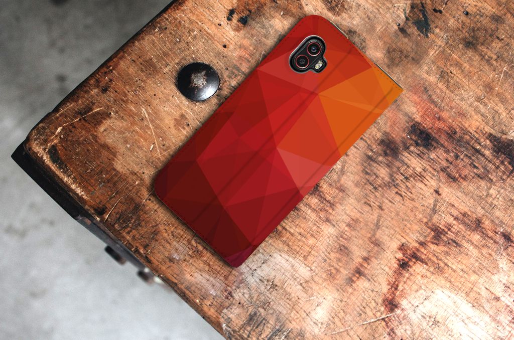 Stand Case voor Samsung Galaxy Xcover 6 Pro Polygon Red - B2C Telecom