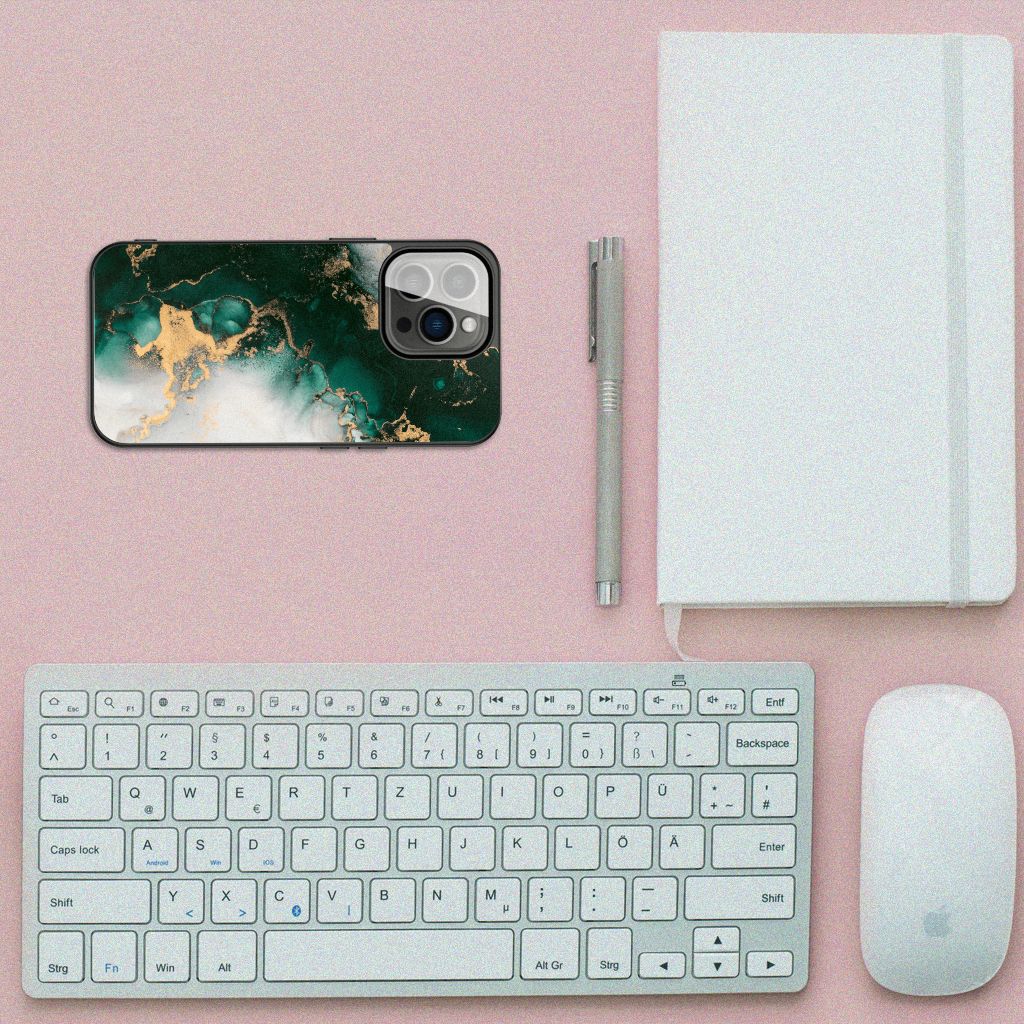Marmeren Print Telefoonhoesje voor iPhone 13 Pro Marmer Groen B2C Telecom