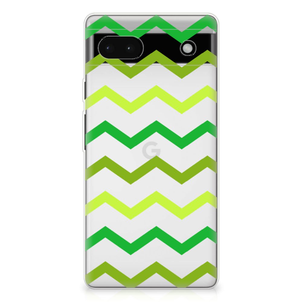 Google Pixel 6A TPU bumper Zigzag Groen B2C Telecom