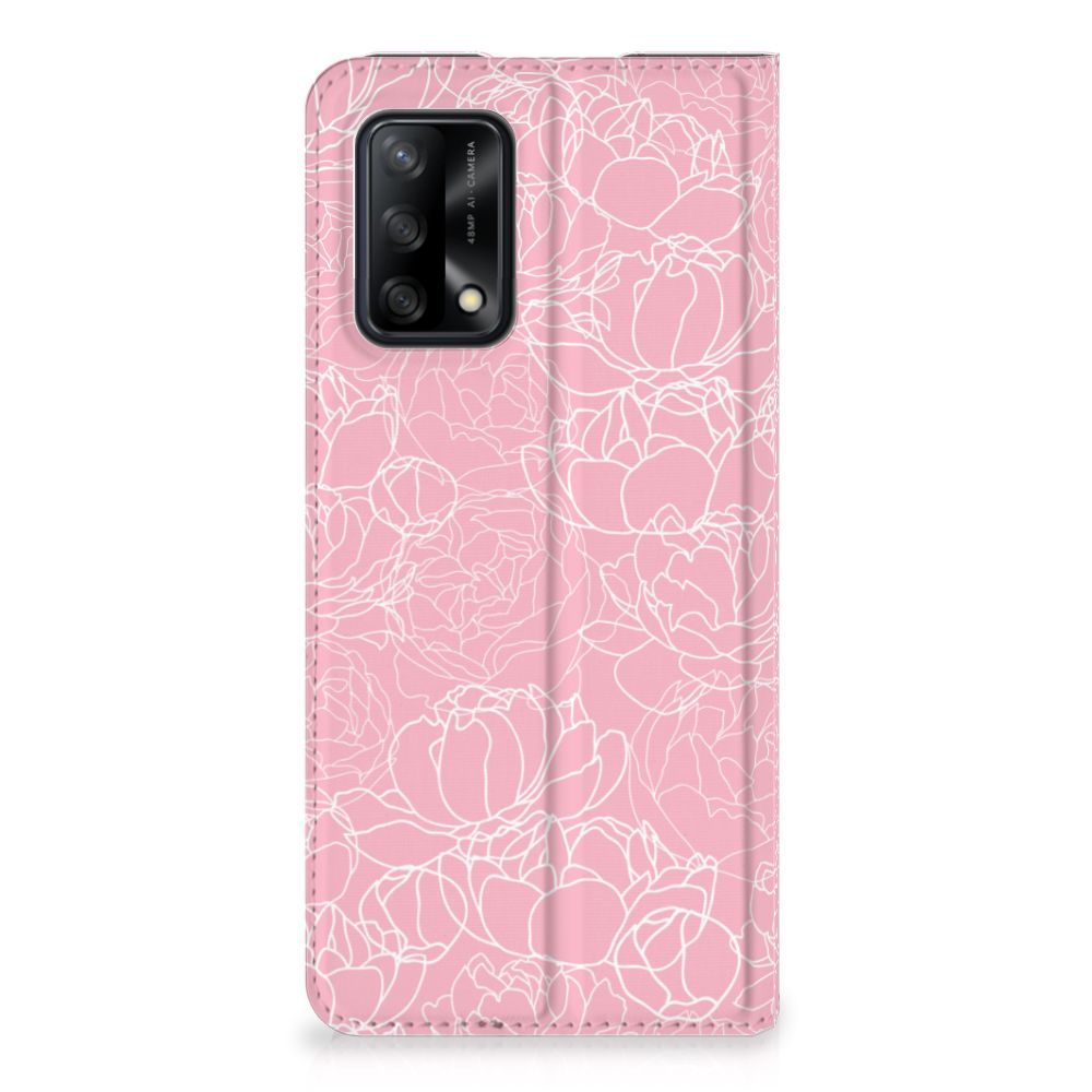 OPPO A74 4G Smart Cover White Flowers - B2C Telecom