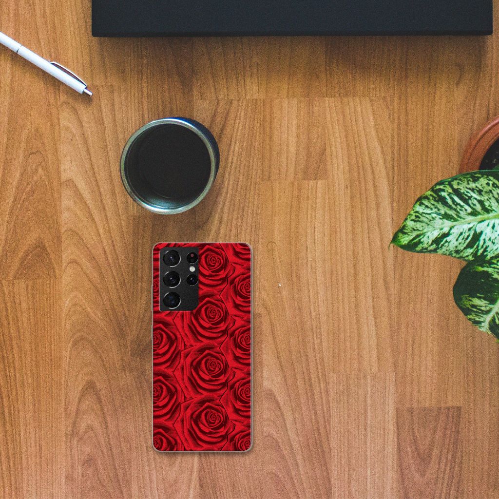 Samsung Galaxy S21 Ultra TPU Case Red Roses