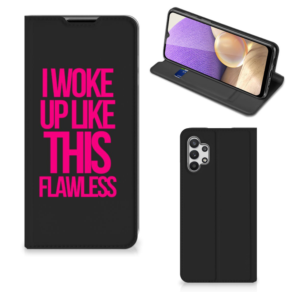 Samsung Galaxy A32 5G Hoesje met tekst Woke Up - Origineel Cadeau Zelf Maken - B2C Telecom