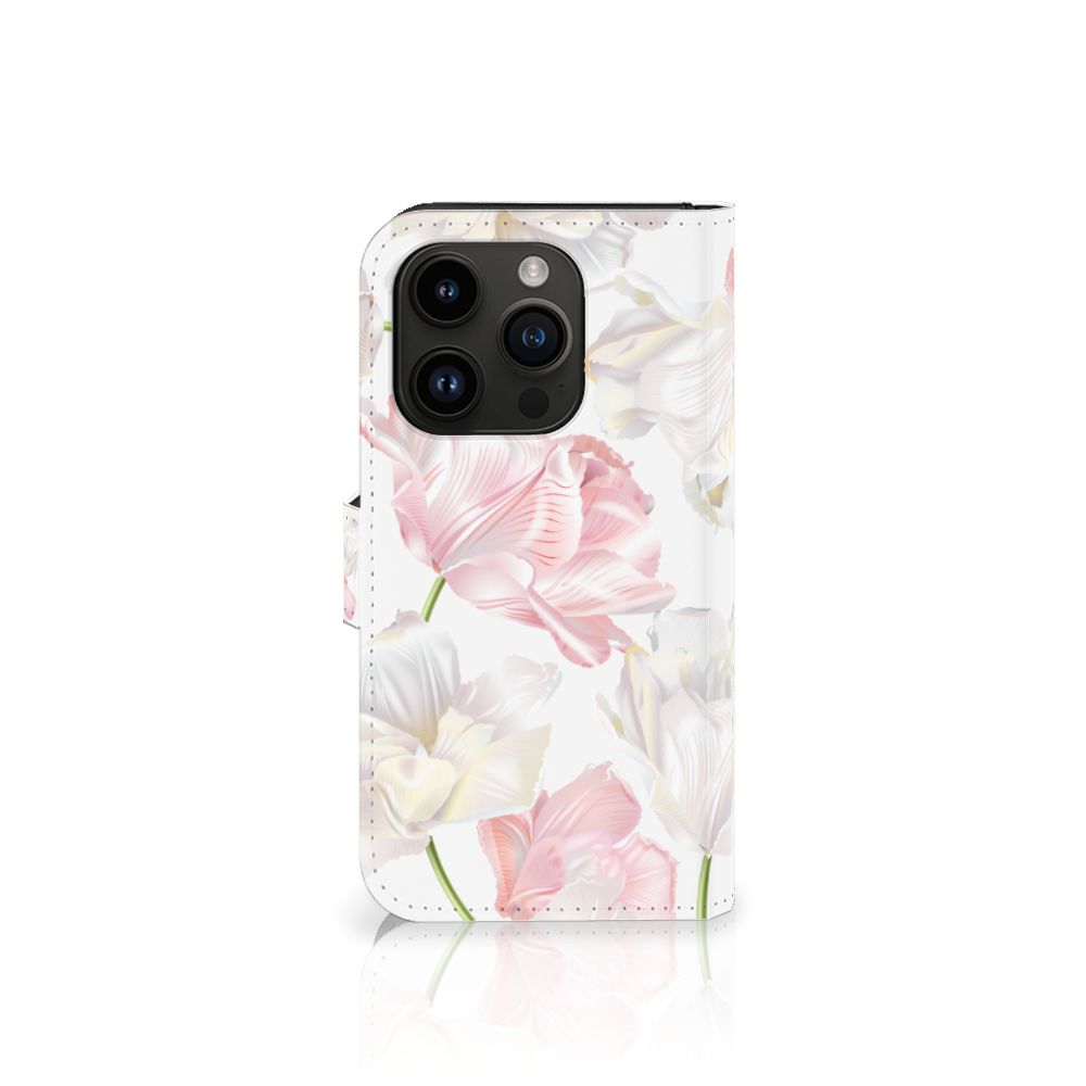 iPhone 15 Pro Hoesje Lovely Flowers met elegante bloemenprint in pastelkleuren 🌷