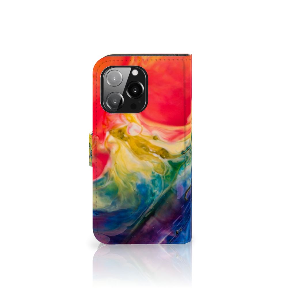 Hoesje iPhone 13 Pro Watercolor Dark met kleurrijk waterverfdesign voor een unieke uitstraling.