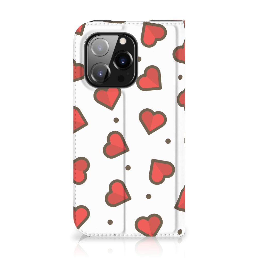 iPhone 14 Pro Hoesje met Magneet Hearts