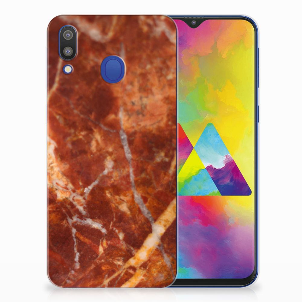 Samsung Galaxy M20 (Power) TPU Siliconen Hoesje Marmer Bruin