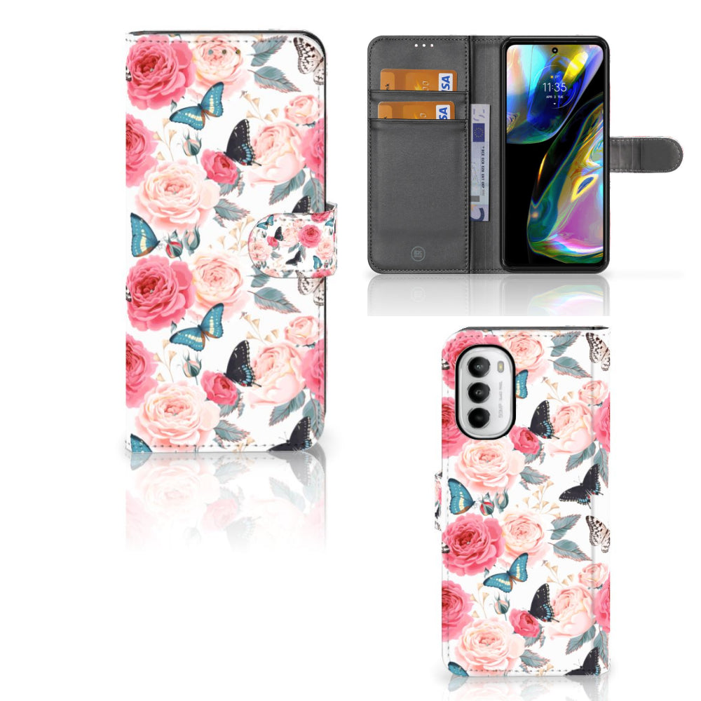 Motorola Moto G52 | Moto G82 Hoesje Butterfly Roses