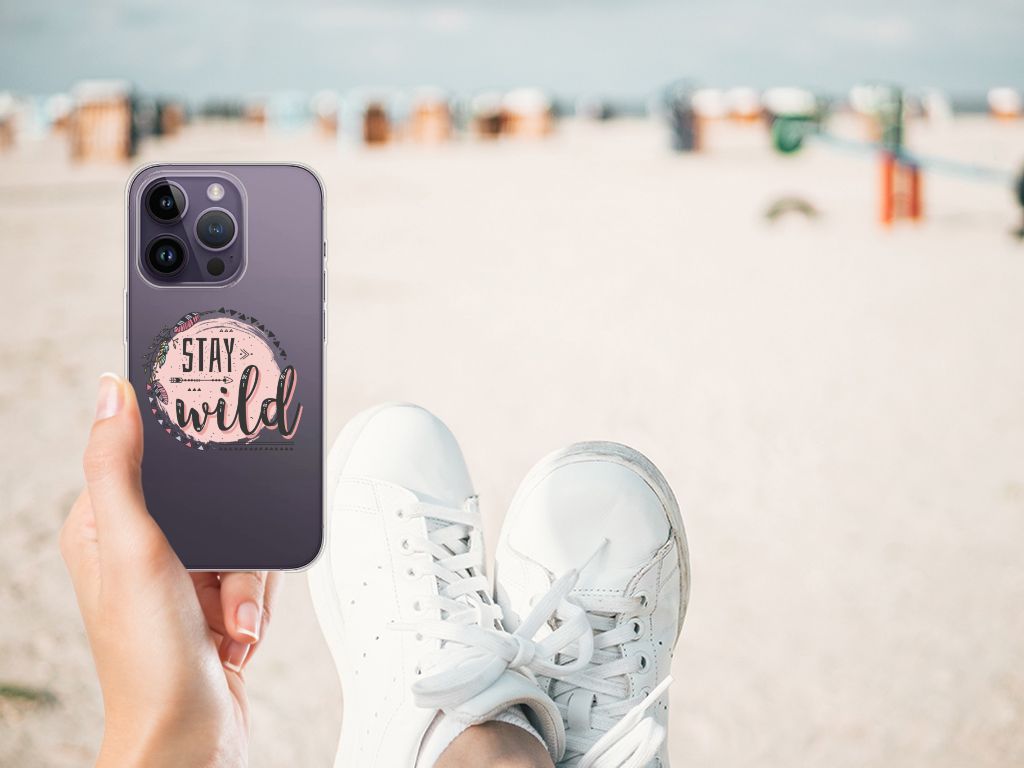 Apple iPhone 14 Pro Telefoonhoesje met Naam Boho Stay Wild B2C Telecom
