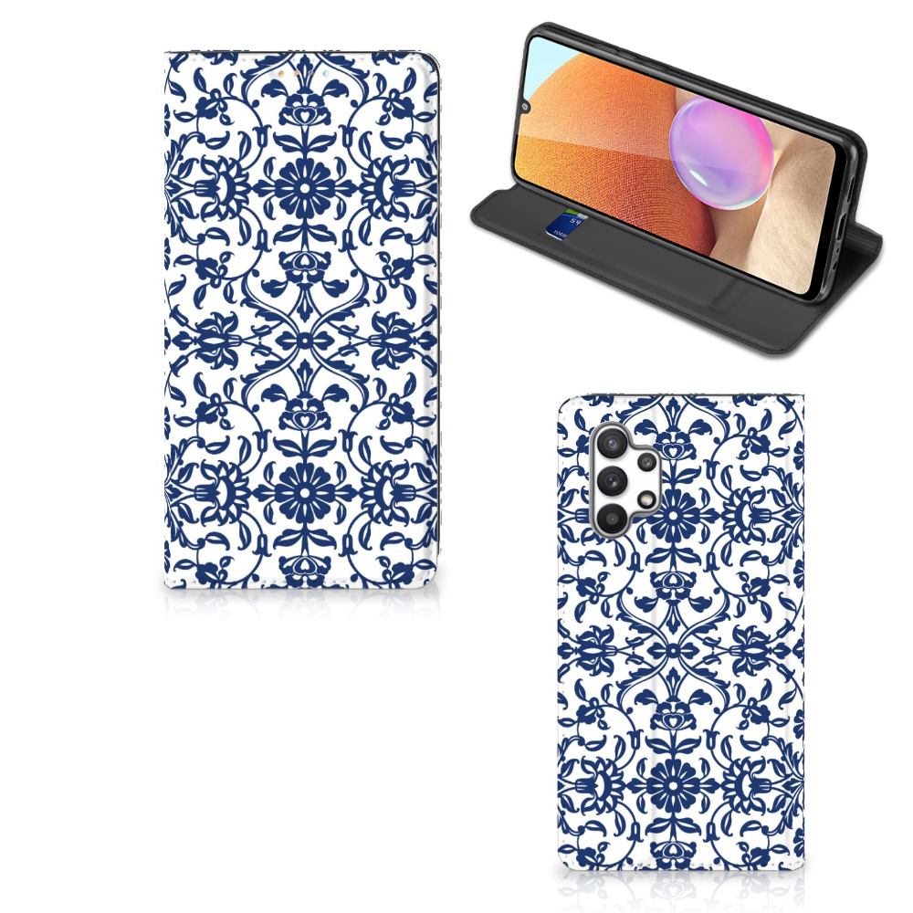 Samsung Galaxy A32 4G | A32 5G Enterprise Editie Smart Cover Flower Blue - B2C Telecom