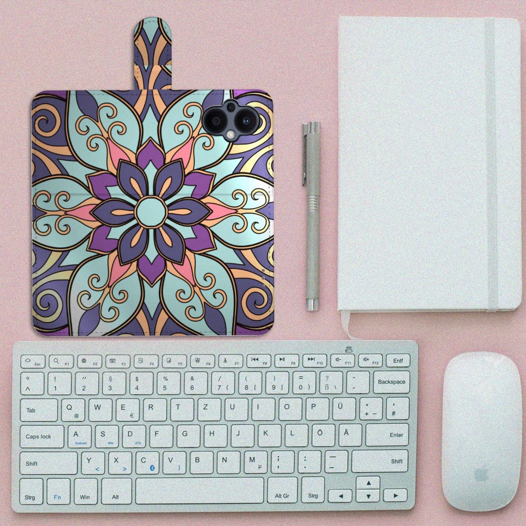 OPPO Reno 8 Lite | OnePlus Nord N20 Hoesje Purple Flower