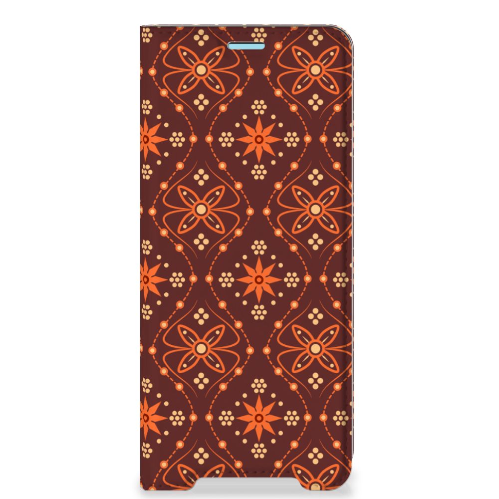 Sony Xperia 10 III Hoesje met Magneet Batik Brown - B2C Telecom