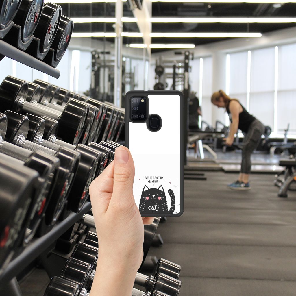 Samsung Galaxy A21s Bumper Hoesje Cat Good Day B2C Telecom