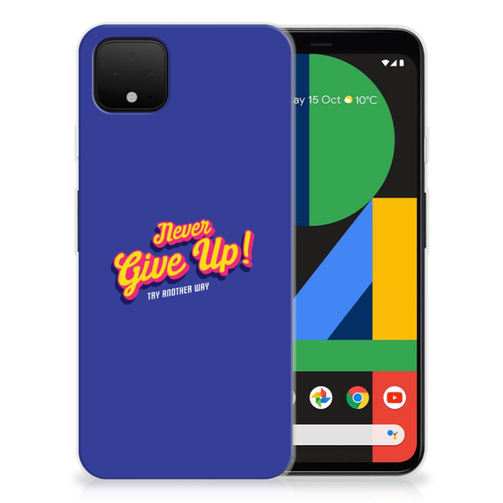 Google Pixel 4 XL Siliconen hoesje met naam Never Give Up