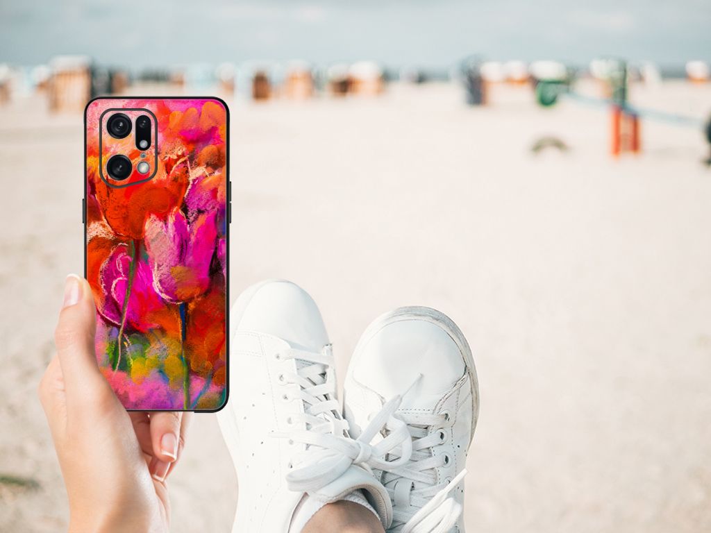 Kleurrijke Telefoonhoesje OPPO Find X5 Pro Tulips B2C Telecom