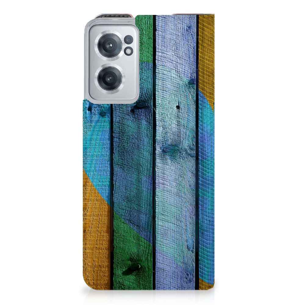 OnePlus Nord CE 2 5G Book Wallet Case Wood Heart - Cadeau voor je Vriend - B2C Telecom