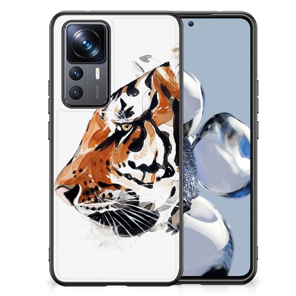 Kleurrijke Telefoonhoesje Xiaomi 12T | 12T Pro Watercolor Tiger