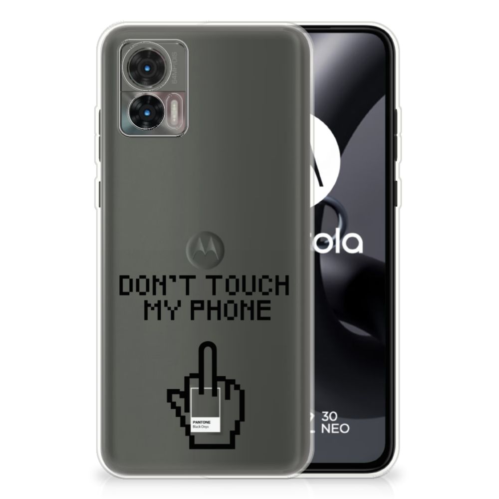 Motorola Edge 30 Neo Silicone-hoesje Finger Don't Touch My Phone B2C Telecom