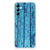Samsung Galaxy A14 5G Bumper Hoesje Wood Blue met print van afgebladderd blauw hout.