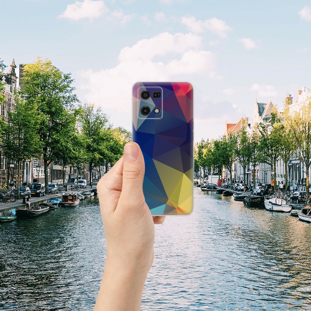 OPPO Reno7 4G TPU Hoesje Polygon Dark B2C Telecom