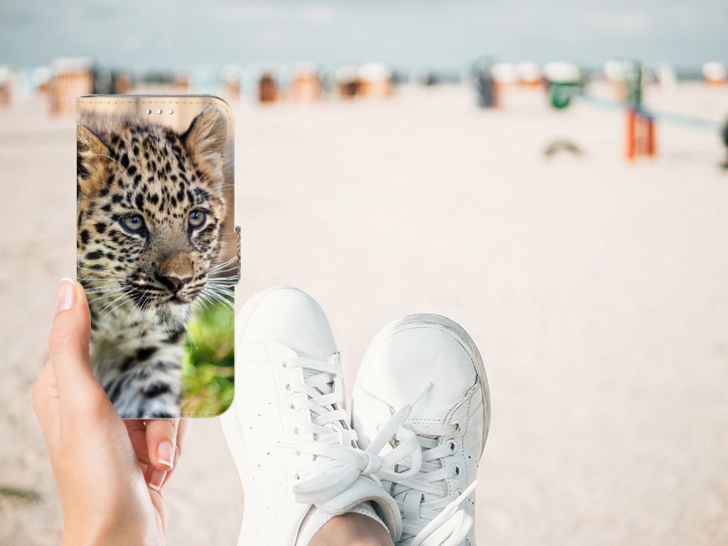 Samsung Galaxy S10 Plus Telefoonhoesje met Pasjes Baby Luipaard
