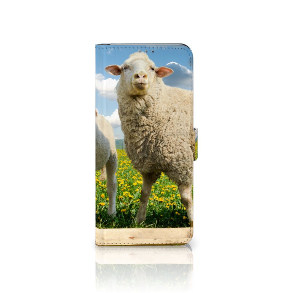 Motorola Moto G 5G Plus Telefoonhoesje met Pasjes Schaap en Lammetje