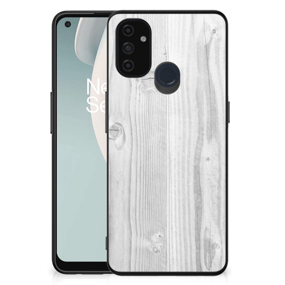 OnePlus Nord N100 Houten Print Telefoonhoesje White Wood