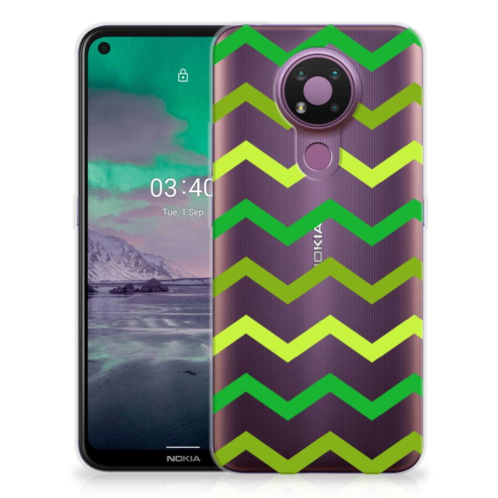 Nokia 3.4 TPU bumper Zigzag Groen