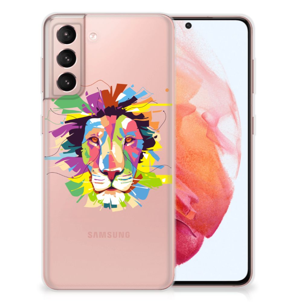 Samsung Galaxy S21 Telefoonhoesje met Naam Lion Color