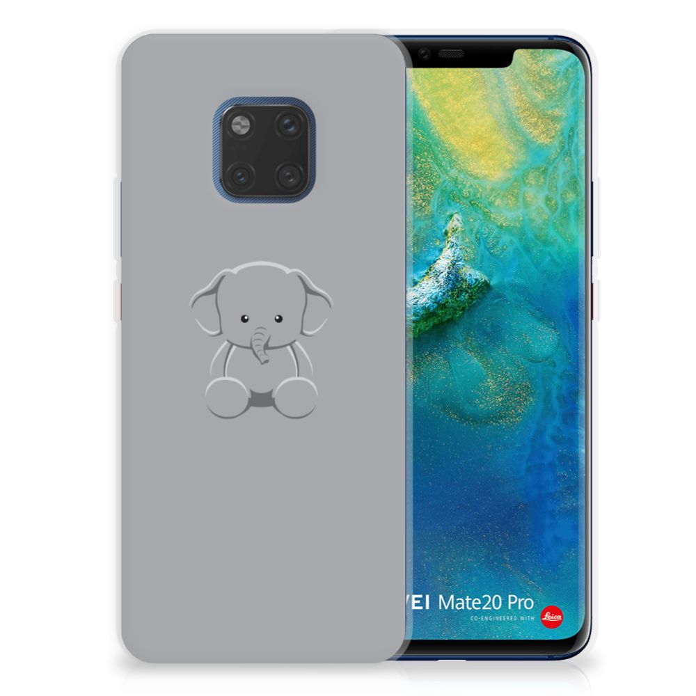 Huawei Mate 20 Pro Telefoonhoesje met Naam Grijs Baby Olifant