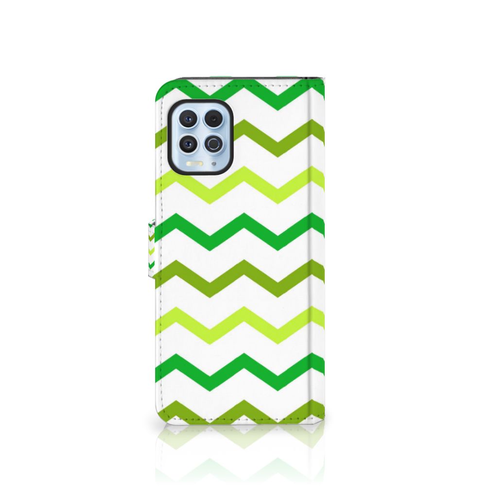 Motorola Moto G100 Telefoon Hoesje Zigzag Groen