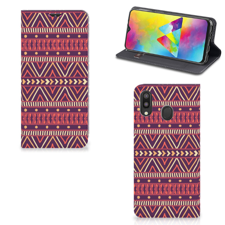 Samsung Galaxy M20 Hoesje met Magneet Aztec Paars