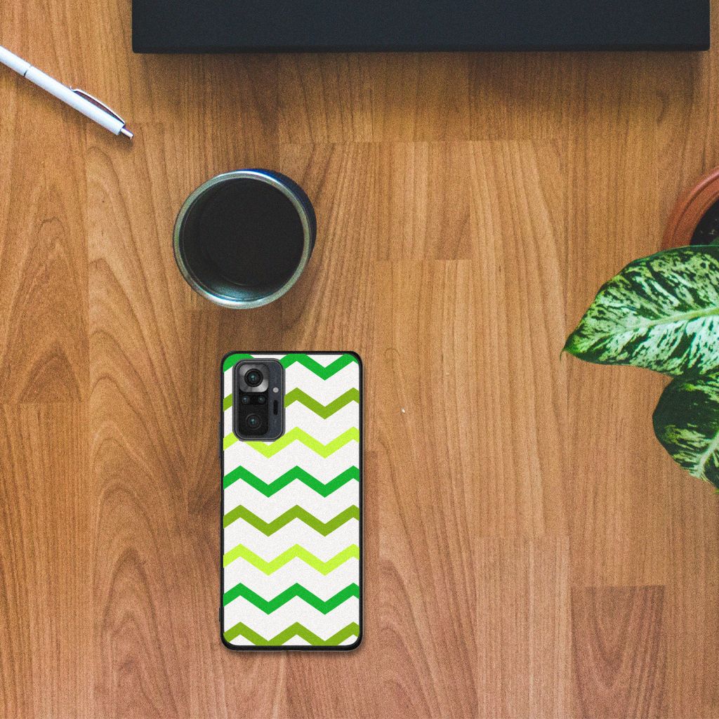 Xiaomi Redmi Note 10 Pro Back Case Zigzag Groen B2C Telecom