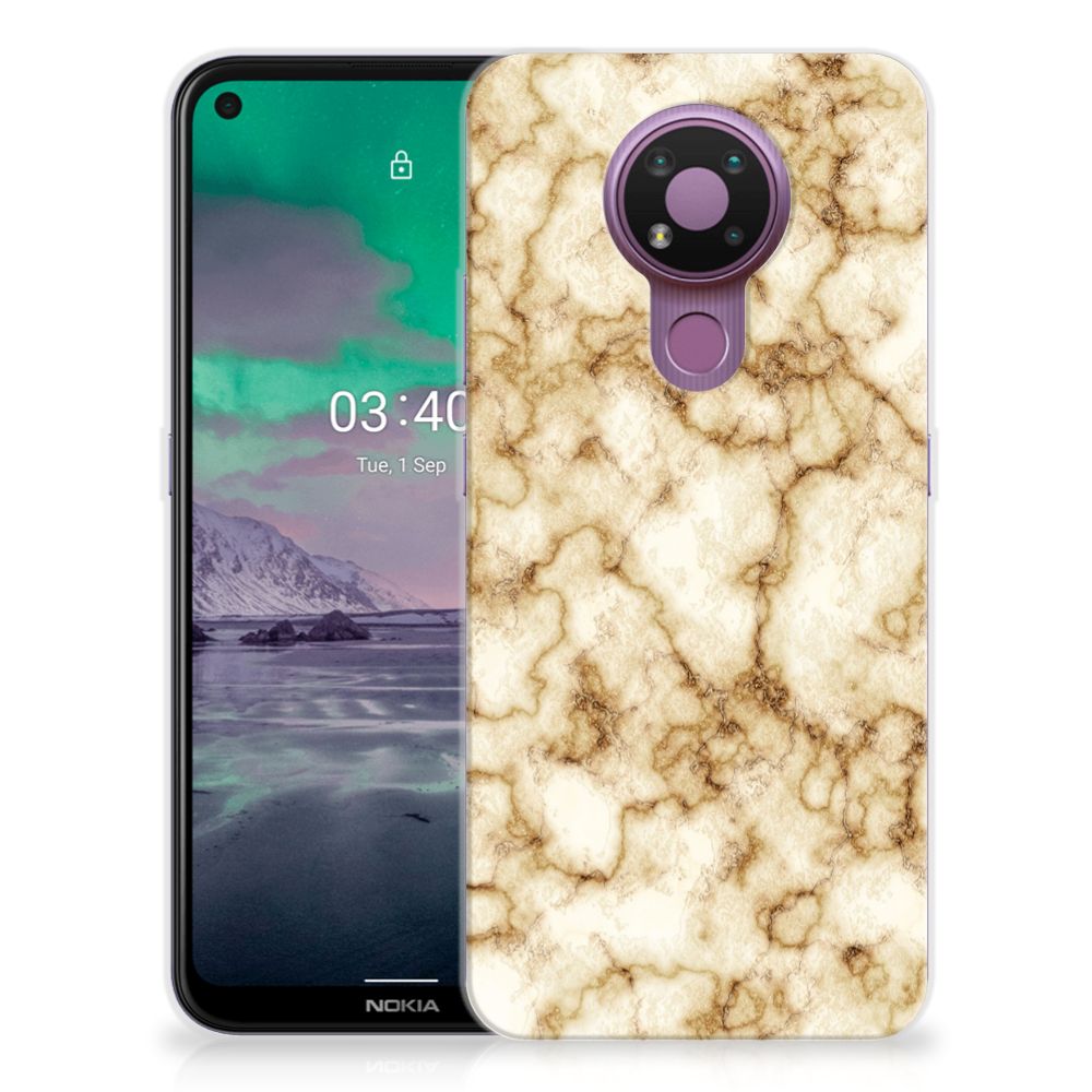 Nokia 3.4 TPU Siliconen Hoesje Marmer Goud