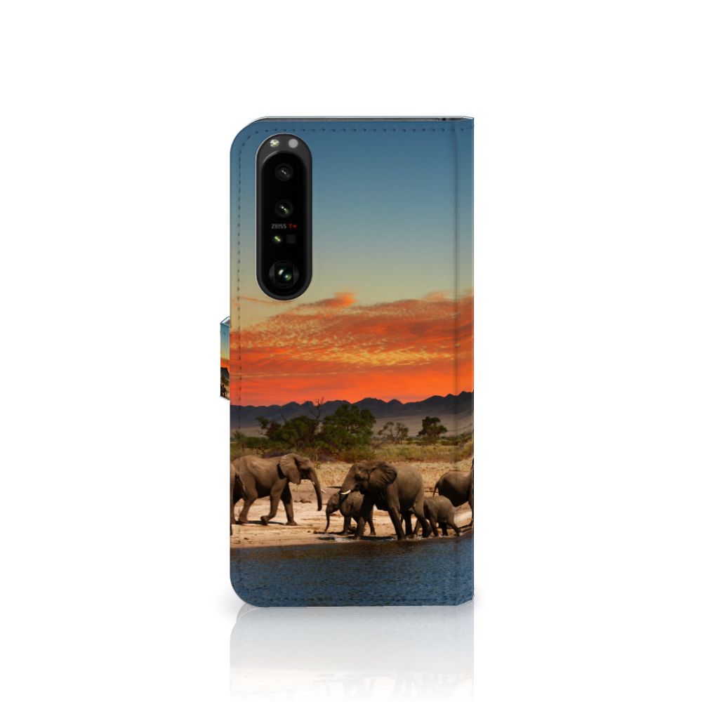 Sony Xperia 1 III Telefoonhoesje met Pasjes Olifanten
