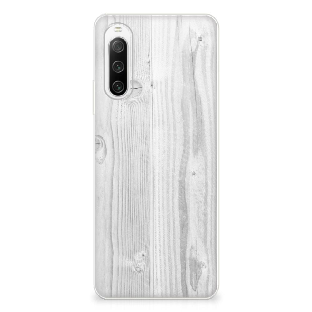 Sony Xperia 10 IV Bumper Hoesje White Wood