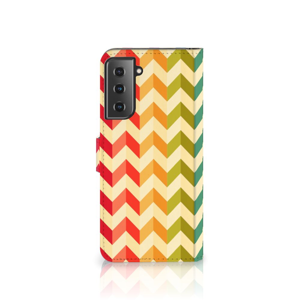 Samsung Galaxy S21 Plus Telefoon Hoesje Zigzag Multi Color