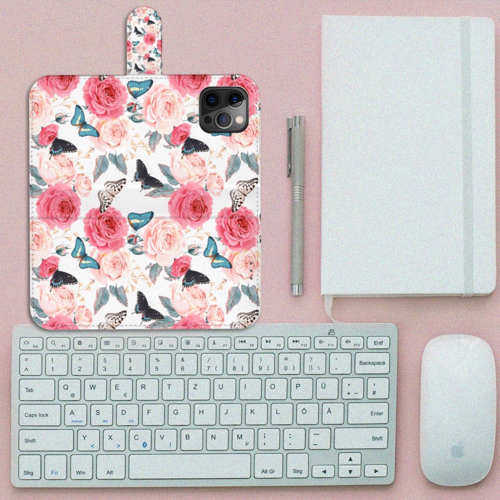 Apple iPhone 12 Pro Max Hoesje Butterfly Roses